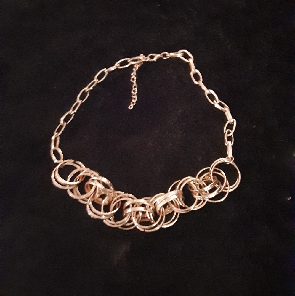 Goldtone Layered Oval Chain Link Necklace Fashion Jewelry Costume  Vintage